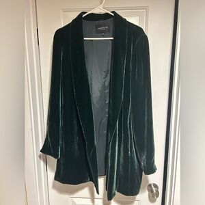 Lafayette 148 New York Dark Green Velvet Cicely Open-Front Topper